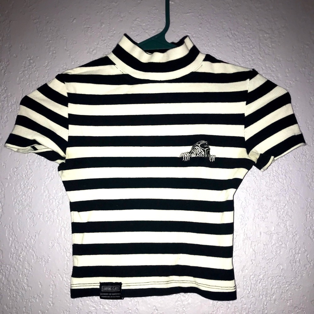 Lurking class mock-neck crop top